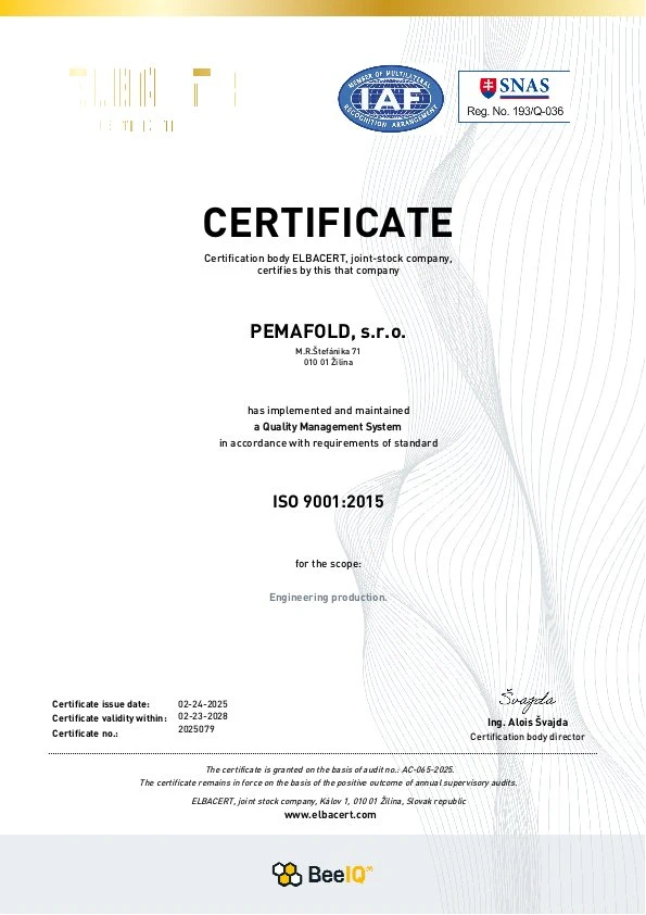 Zertifikat - ISO 9001:2015